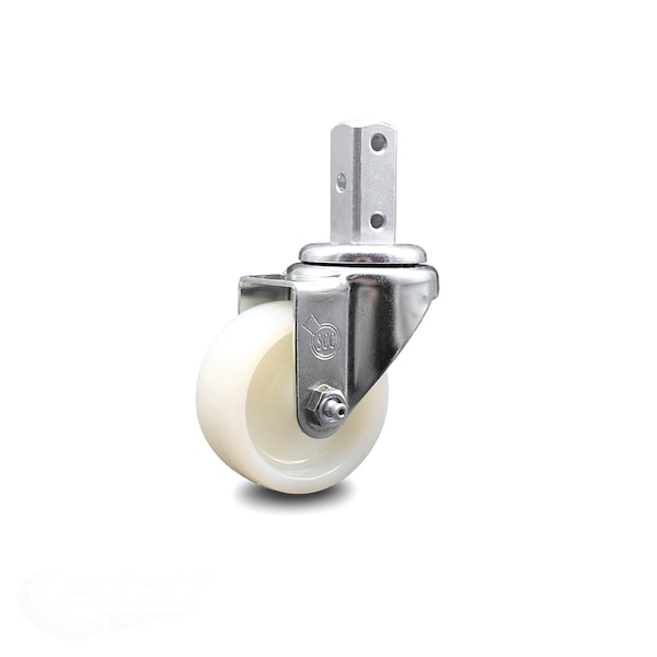 3 Inch Nylon Wheel Swivel 7/8 Inch Square Stem Caster